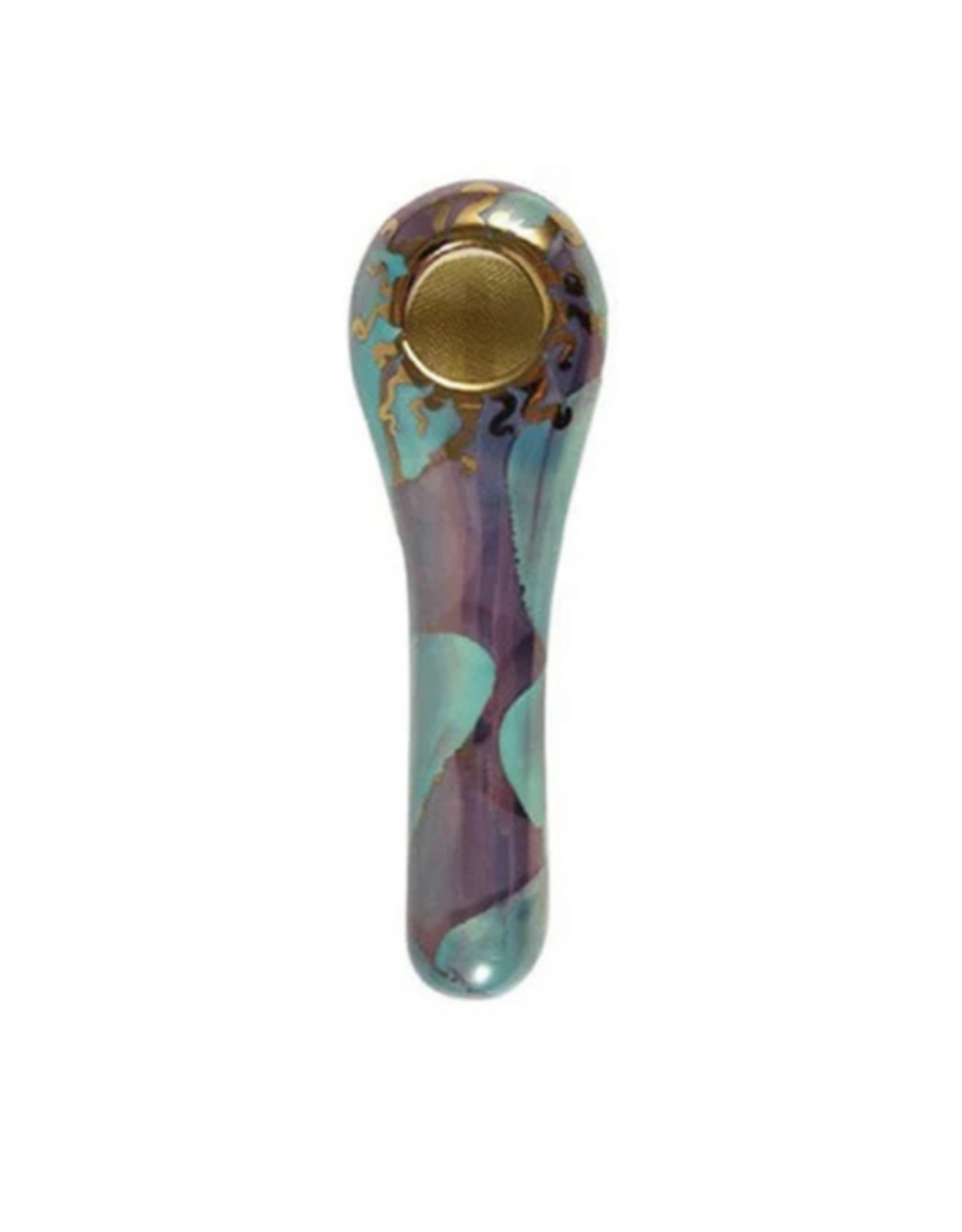 Porcelain Gold Spoon - Purple/Blue