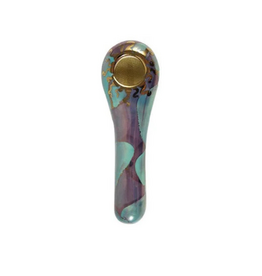 Porcelain Gold Spoon - Purple/Blue