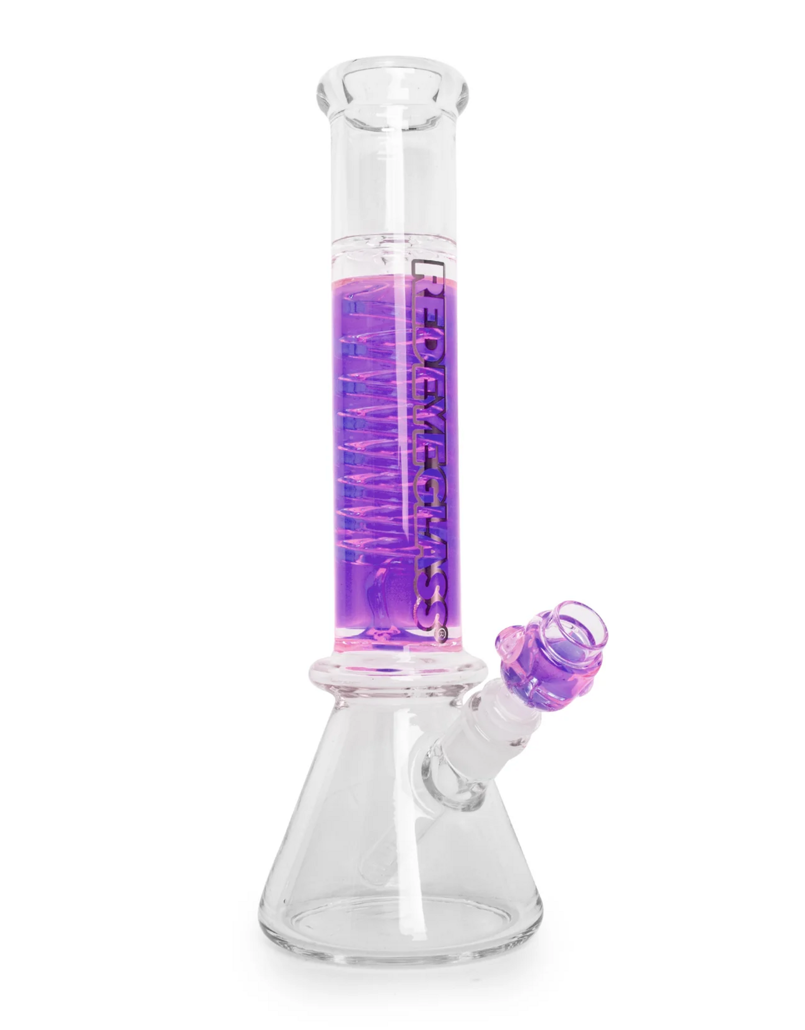 Red Eye Glass 14" Purple Liquid Chiller Coil Beaker by Red Eye Glass