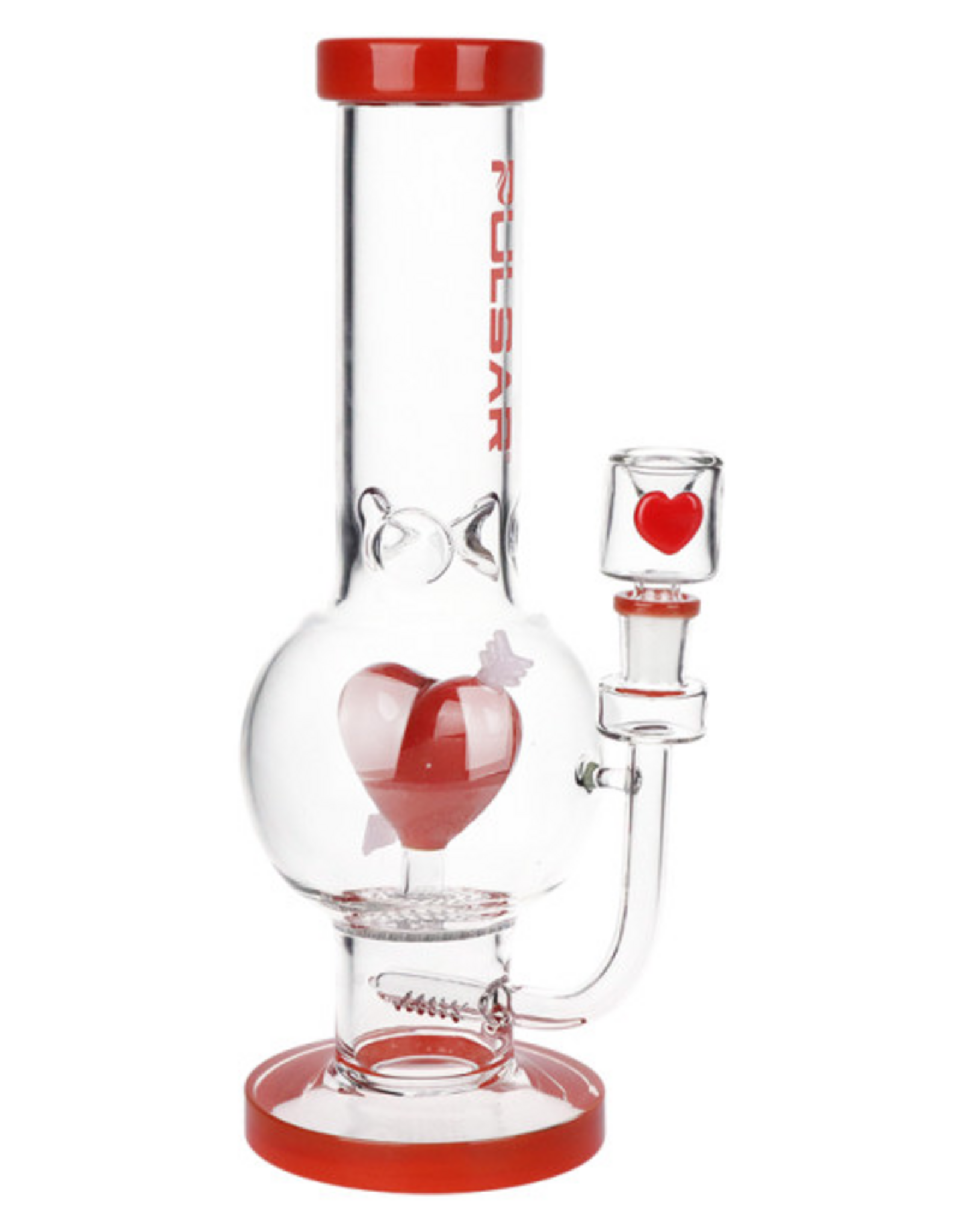 Pulsar 12" Cupids Heart Bubble Base Water Pipe by Pulsar