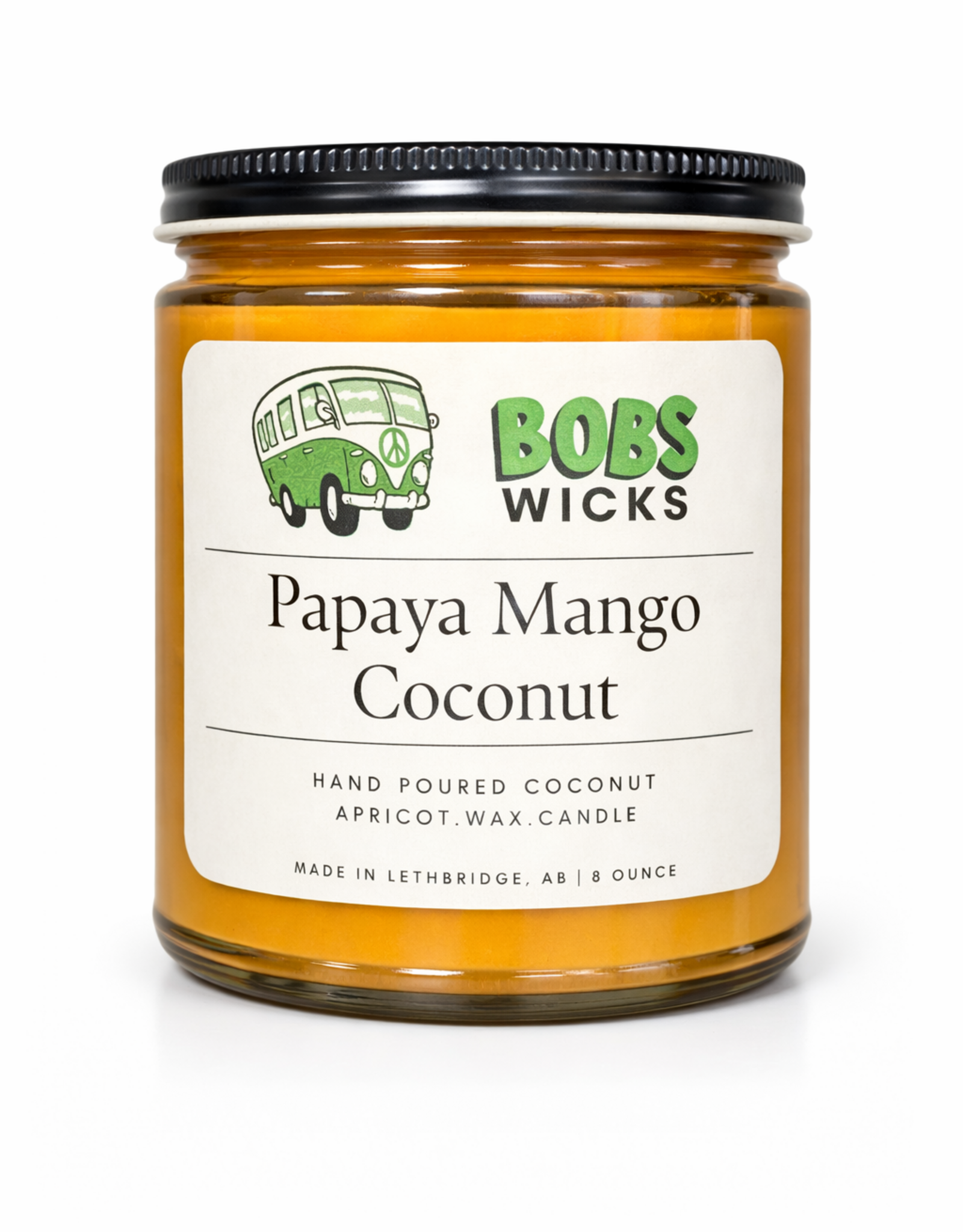 Bobs Papaya Mango Coconut 8 Ounce Candle - Vibrant Collection