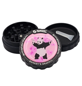 G-Rollz Banksy Graffiti 'Panda Gunnin' 53mm 3 Piece Metal Grinder