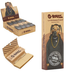 G-Rollz Pets Rock 'Rap' Unbleached 11/4 Rolling Paper + Tips
