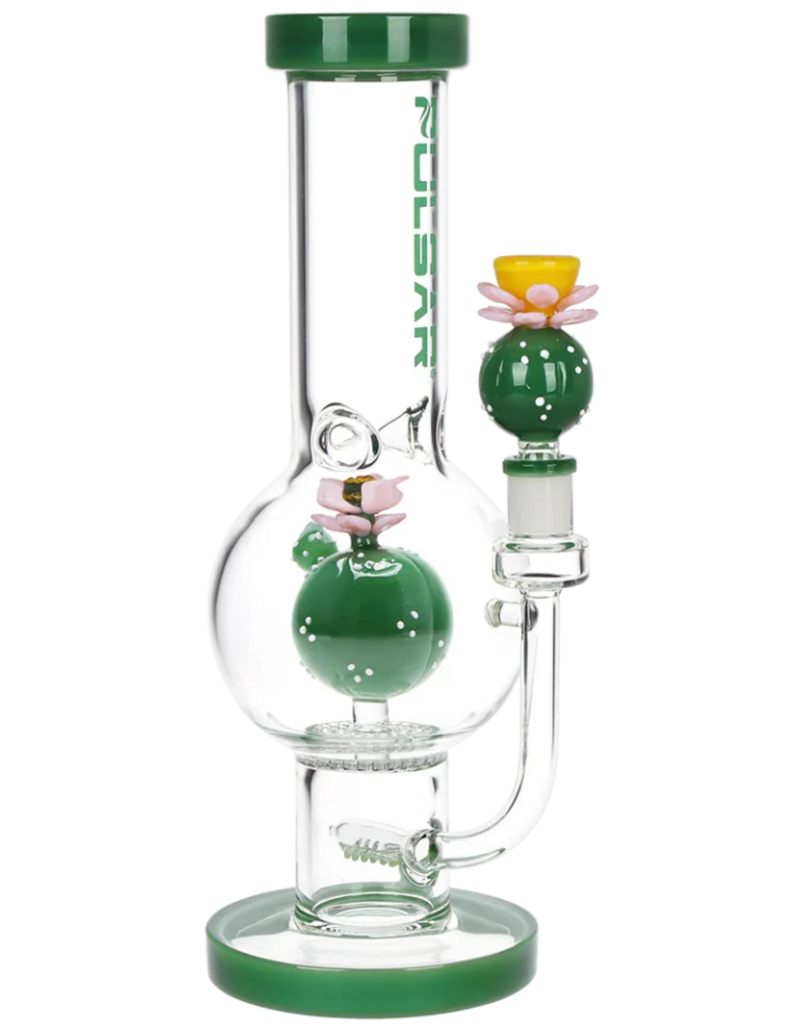 Pulsar 12.25" Peyote Bloom Bubble Base Water Pipe by Pulsar Glass
