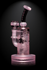 8.5" Pink Kabuki Recycler by Milkyway Glass