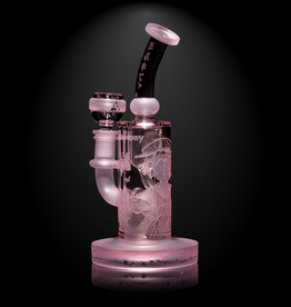 8.5" Pink Kabuki Recycler by Milkyway Glass