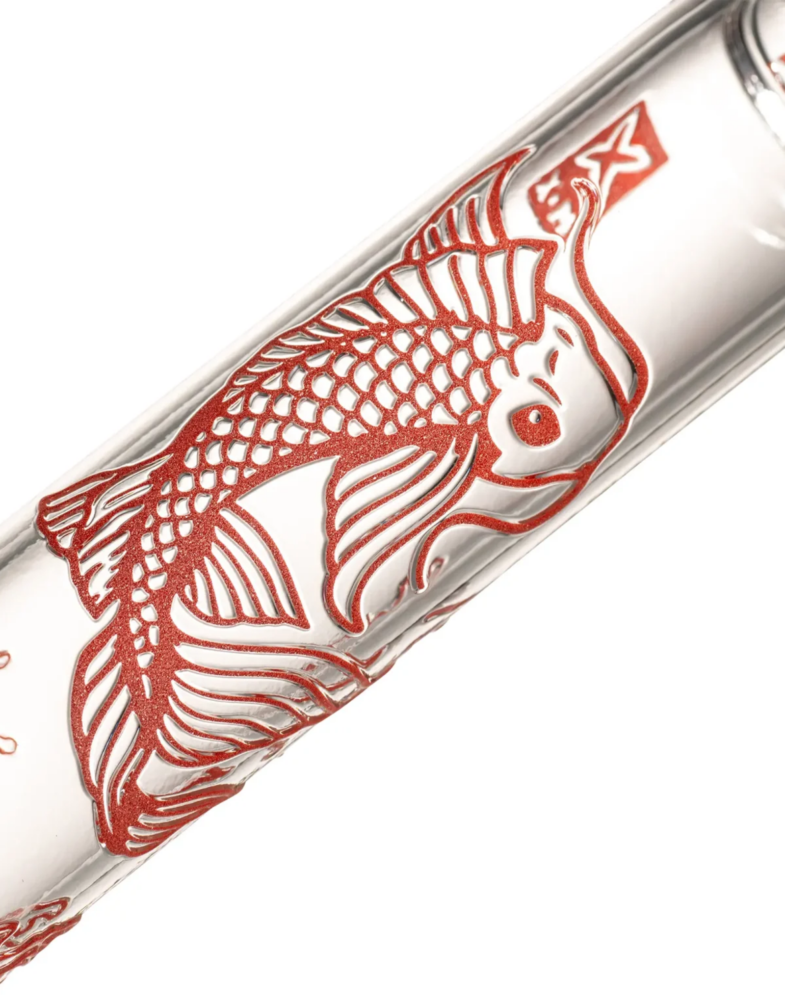 10" Red Koi Carp Beaker by Milkyway Glass