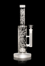 13" Floral X Water Pipe by Milkyway Glass