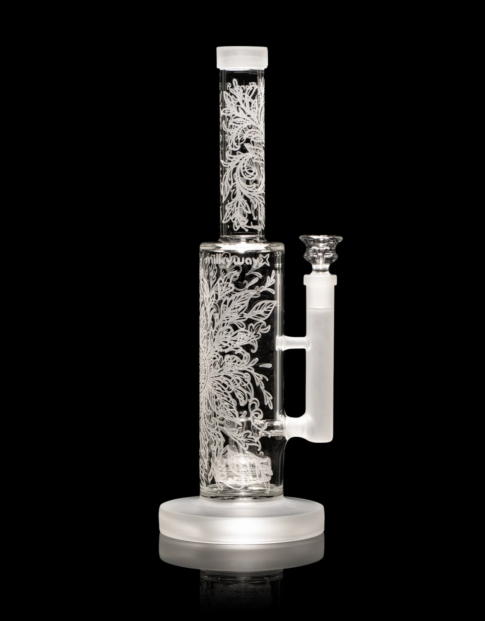 13" Floral X Water Pipe by Milkyway Glass