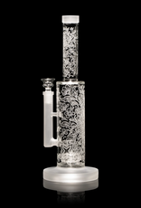 13" Floral X Water Pipe by Milkyway Glass