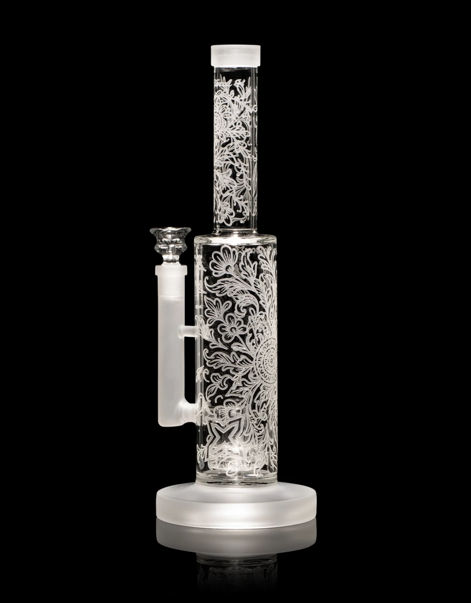 13" Floral X Water Pipe by Milkyway Glass