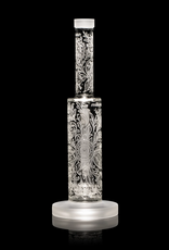 13" Floral X Water Pipe by Milkyway Glass