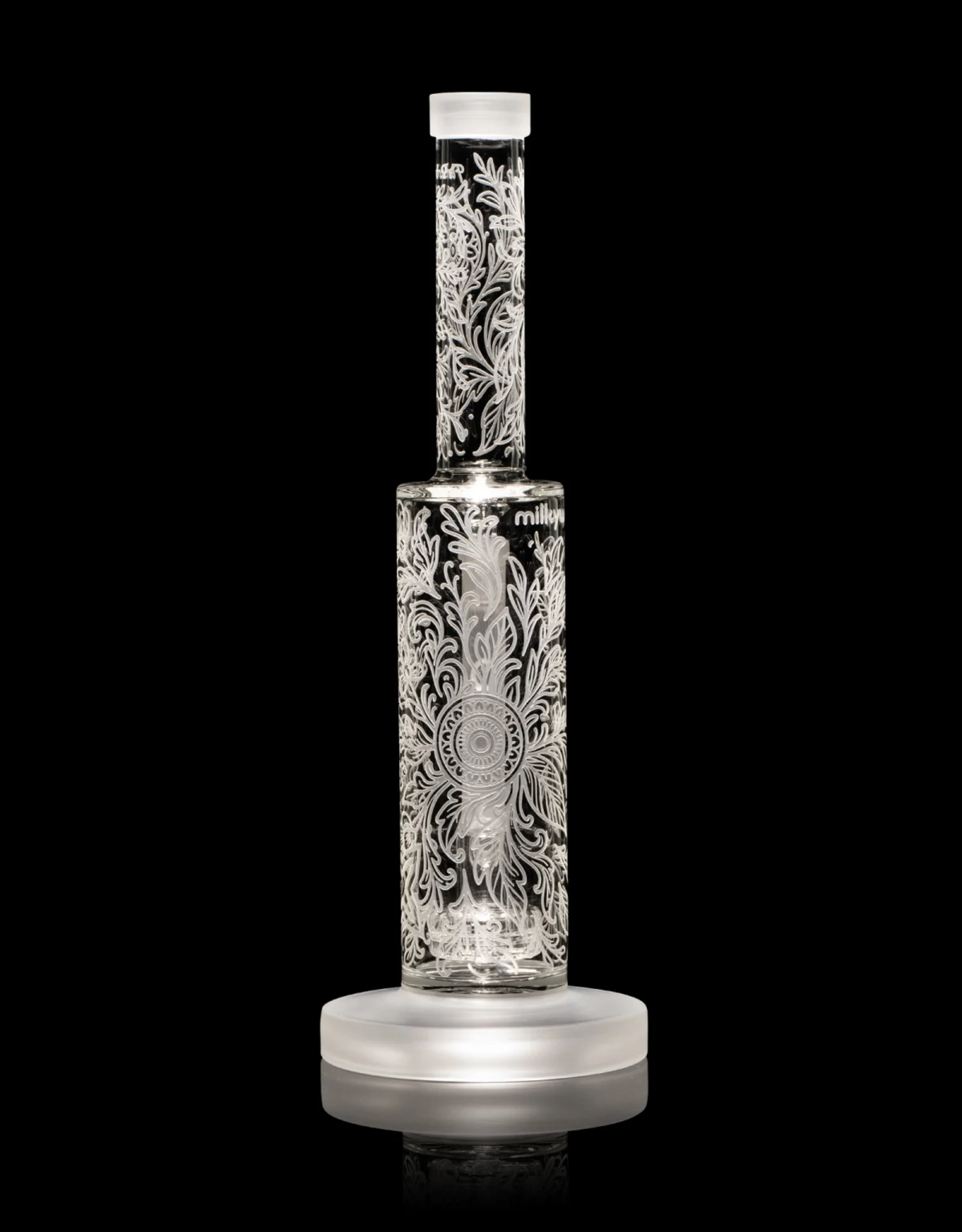 13" Floral X Water Pipe by Milkyway Glass