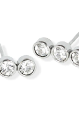 JJ & RR JJ+RR Linear Triple Crystal & silver earrings