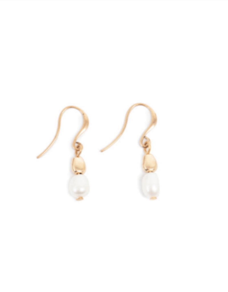 Merx A&C Joy Fresh Water Pearl Hook Earring Gold