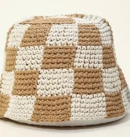 Pathz checkerd crochet bucket hat
