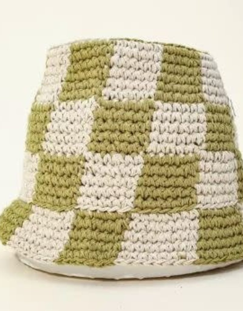 Pathz Pathz checkerd crochet bucket hat