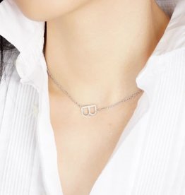 JJ+RR Initial Necklace Silver