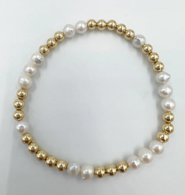 Saskia de Vries 14k filled pearl bracelet
