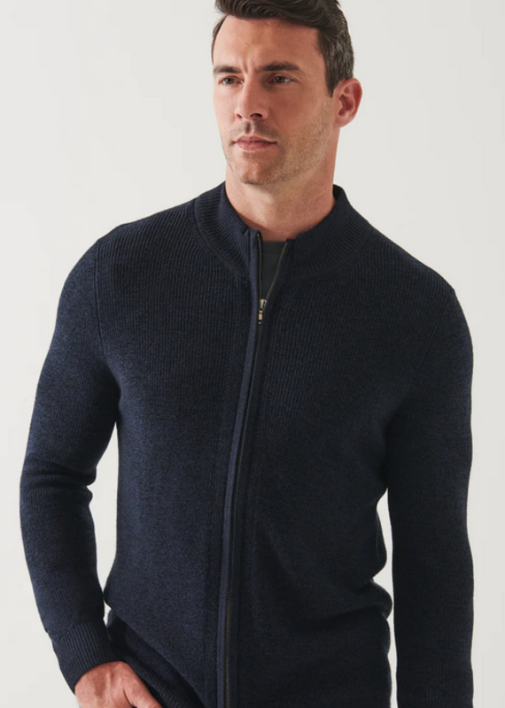 Patrick Assaraf Merino zip cardi