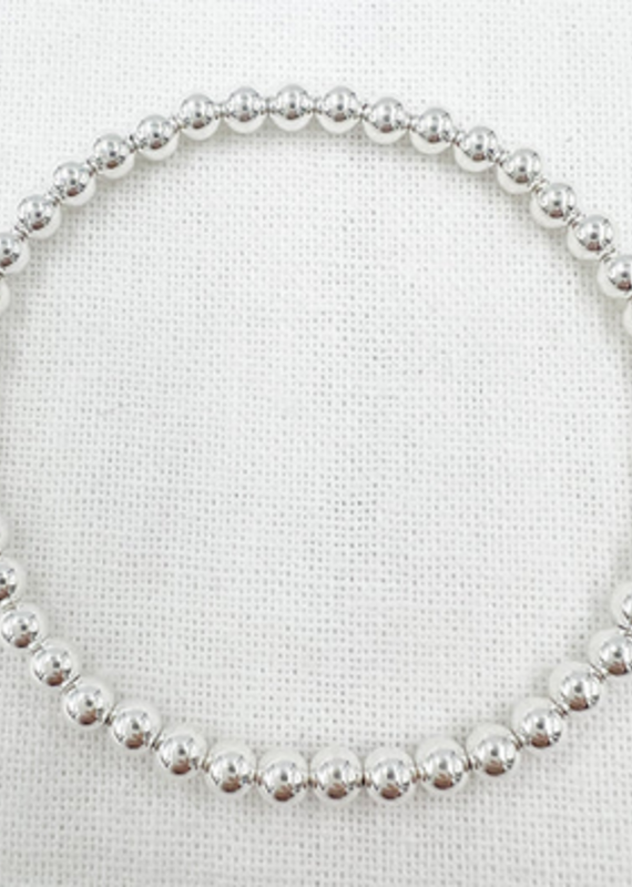 Saskia de Vries Silver leave on bracelet 4mm