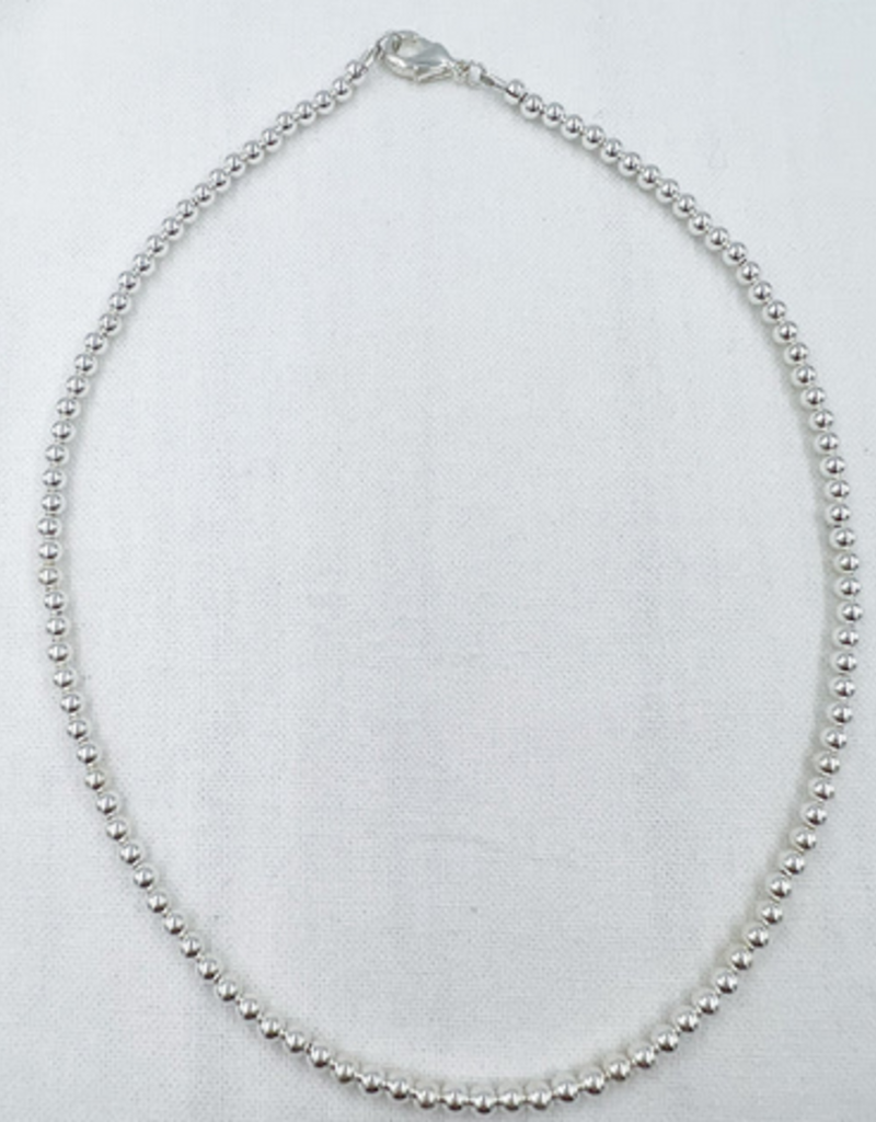 Saskia de Vries Saskia Silver Leave on 16" necklace 4mm