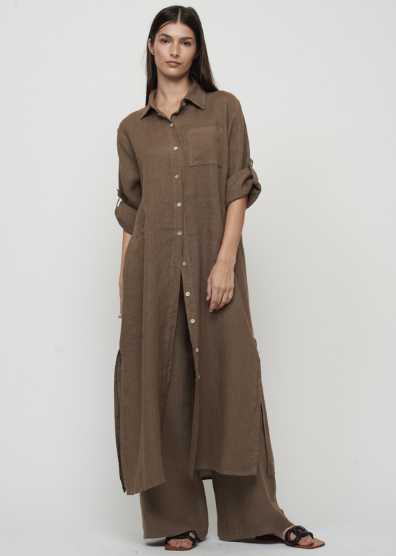 Pistache Maxi shirt dress