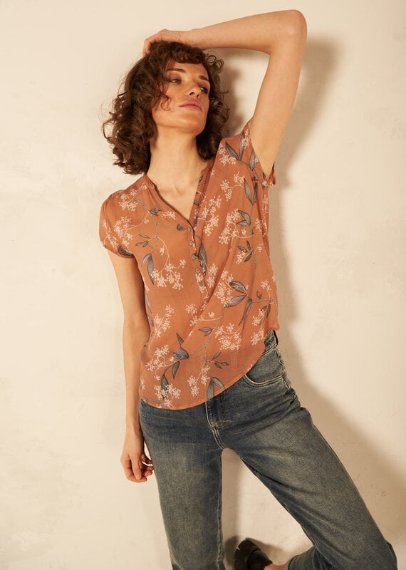Nile Terracotta ss blouse