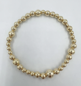 Saskia de Vries Mixed ball bracelet gold