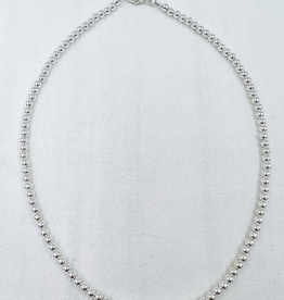 Saskia de Vries Saskia Silver Leave on 16" necklace 4mm