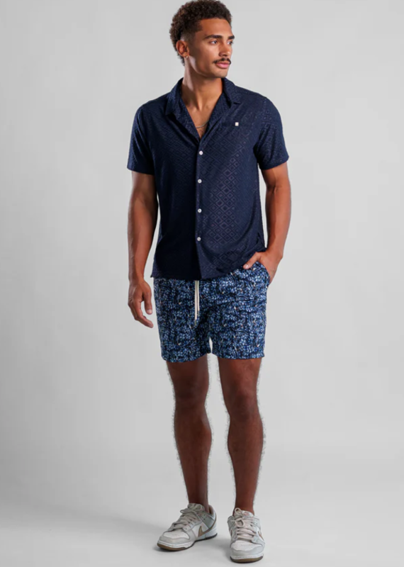 Stone Rose Palma SS Geo Bttn Up