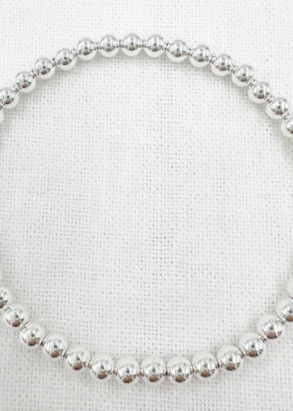 Saskia de Vries Silver leave-on bracelet 4mm 7"
