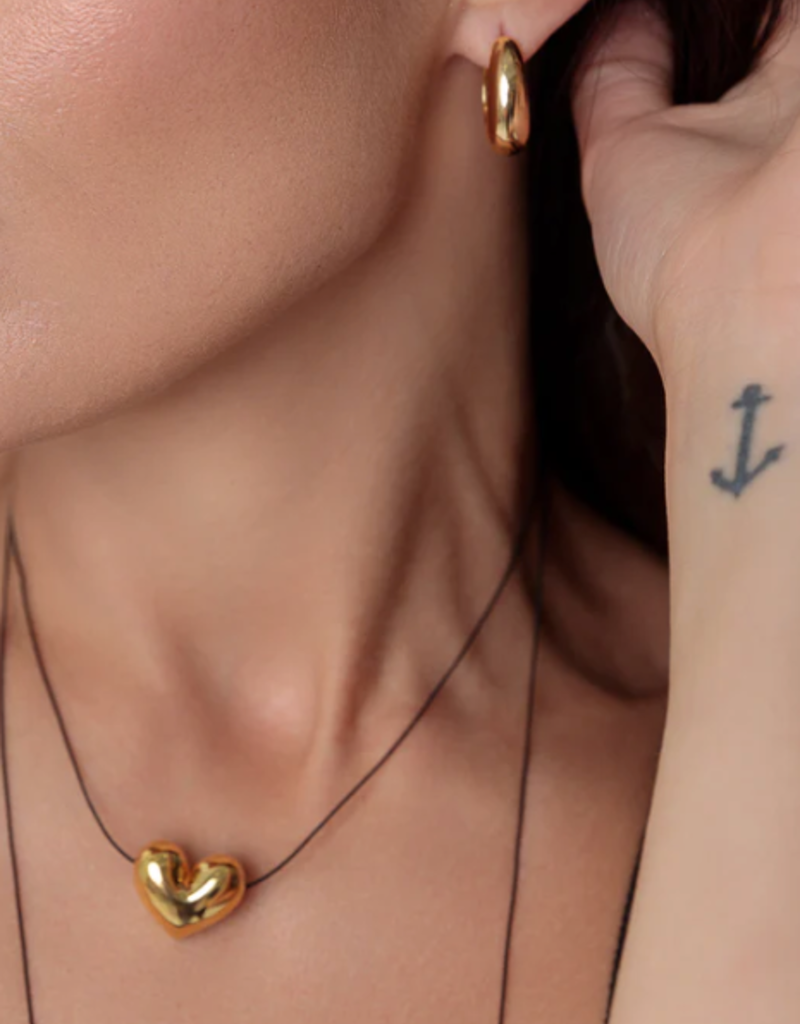 Limlim Limlim Short Shiny Heart necklace