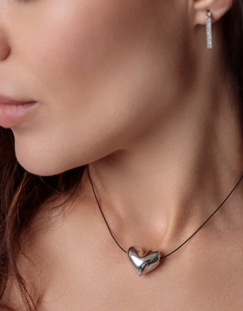 Limlim Limlim Short Shiny Heart necklace