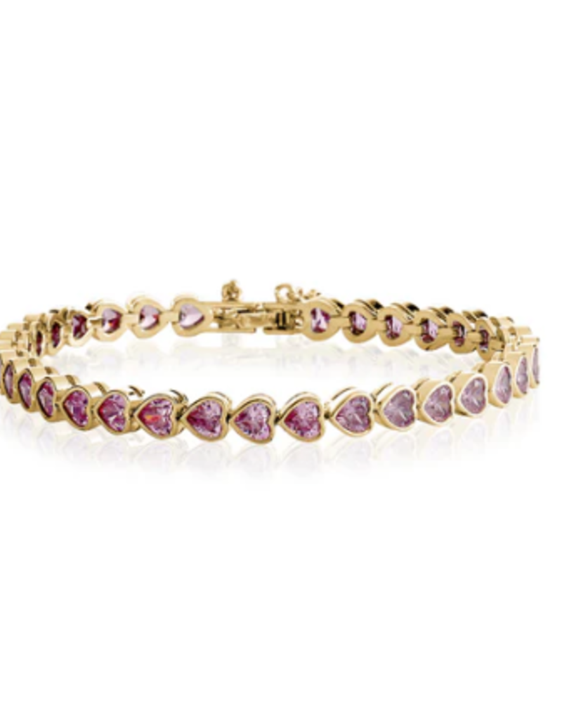 Limlim Limlim Pink Hearts Tennis bracelet
