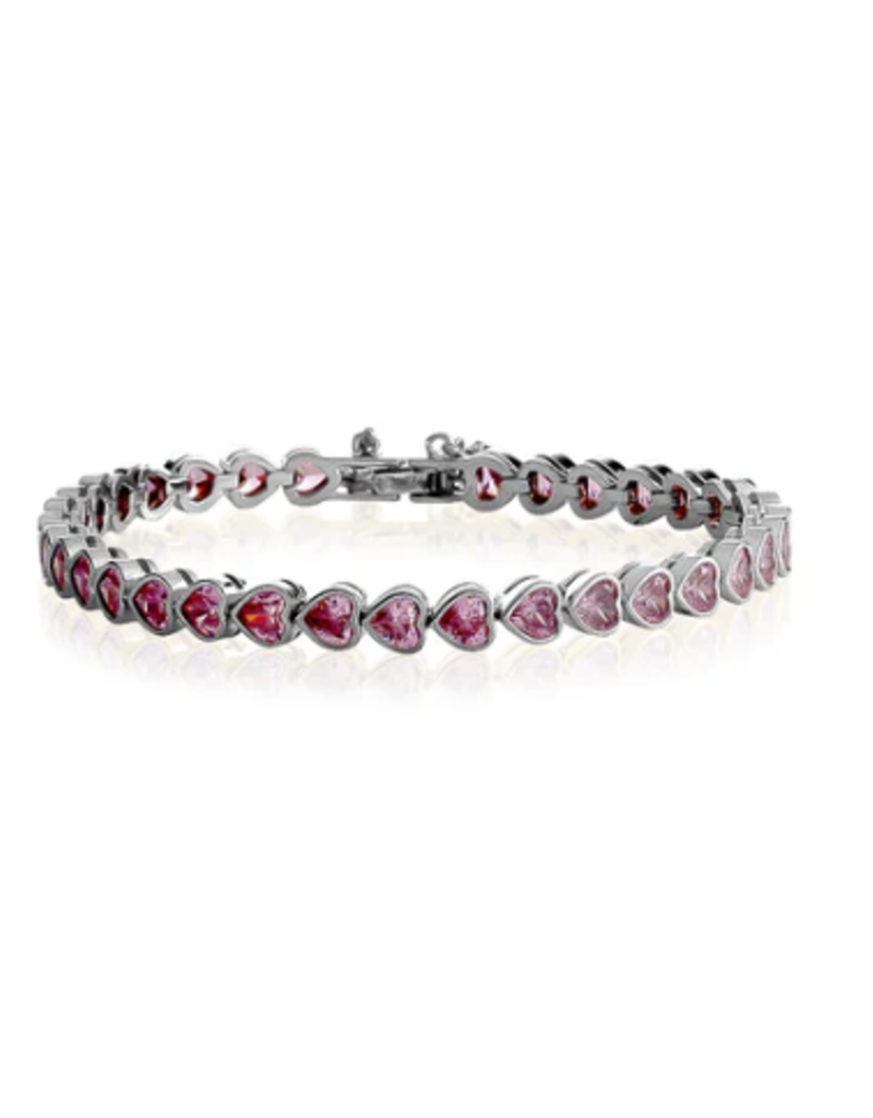 Limlim Limlim Pink Hearts Tennis bracelet