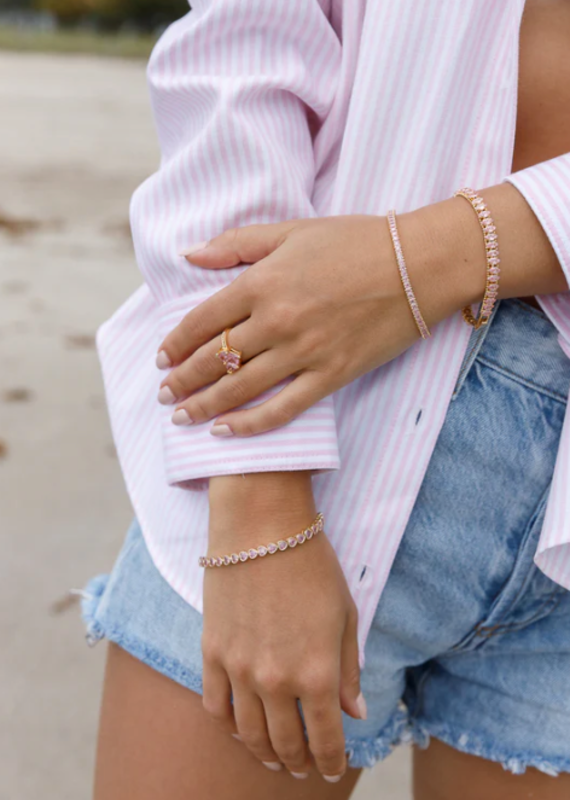 Limlim Pink Hearts Tennis bracelet