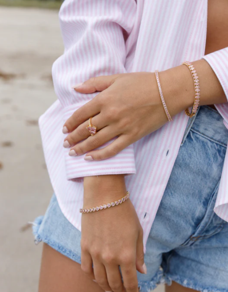 Limlim Limlim Pink Hearts Tennis bracelet