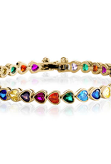 Limlim Limlim Rainbow Hearts Tennis bracelet
