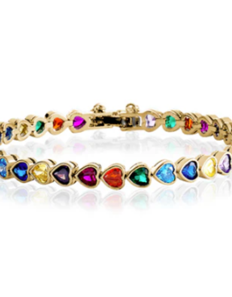 Limlim Limlim Rainbow Hearts Tennis bracelet
