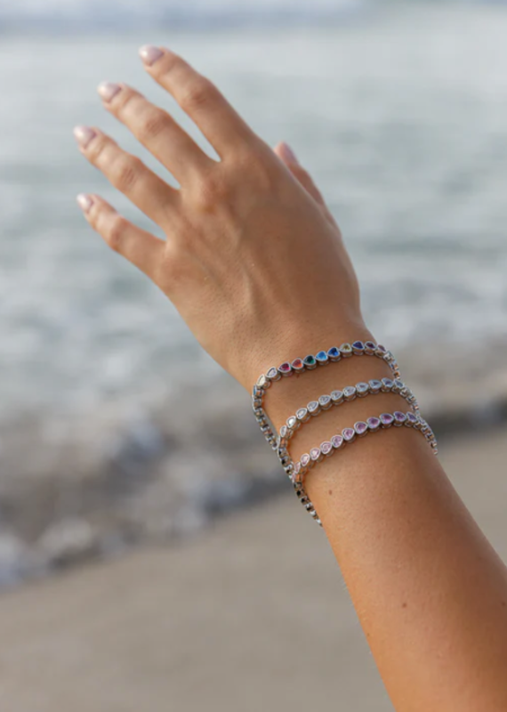 Limlim Rainbow Hearts Tennis bracelet
