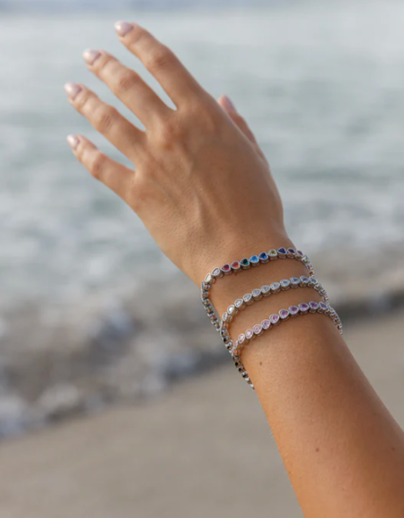 Limlim Limlim Rainbow Hearts Tennis bracelet
