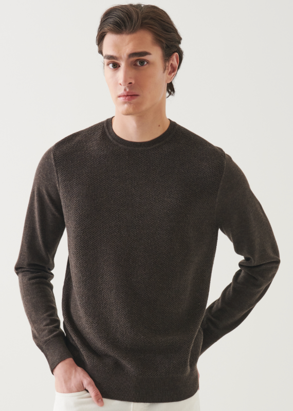 Patrick Assaraf Textured Merino Crew Neck