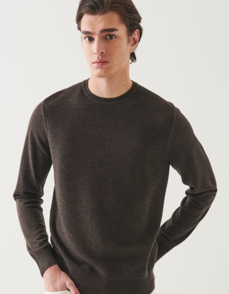 Patrick Assaraf Patrick Textured Merino Crew Neck