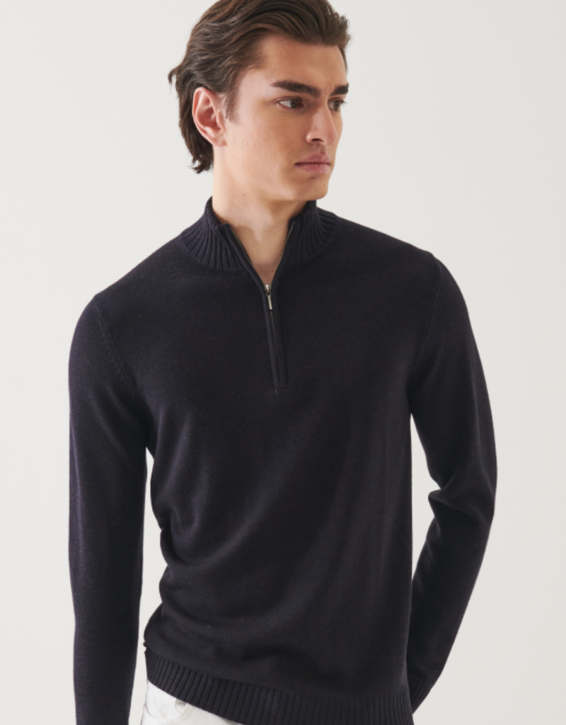 Patrick Assaraf Patrick Xfine Merino Plaited 1/4 Zip