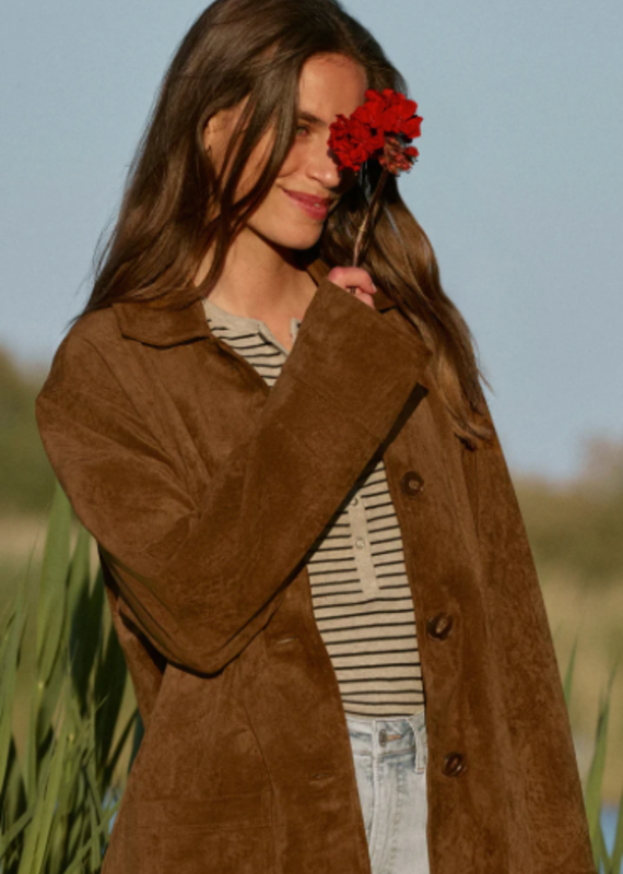 Z Supply Decker Faux Suede Coat