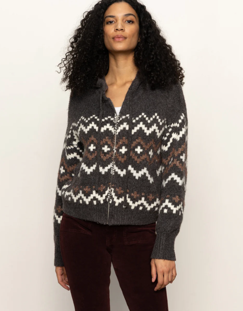 Sanctuary Sanctuary Zip Up Fairisle hoodie