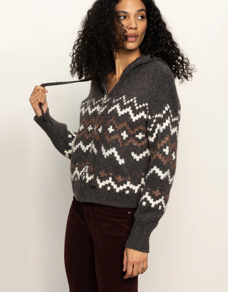 Sanctuary Sanctuary Zip Up Fairisle hoodie