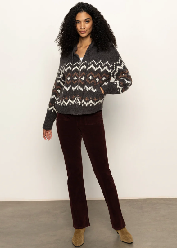 Sanctuary Zip Up Fairisle hoodie