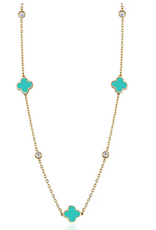 Limlim Limlim Clover enamel necklace
